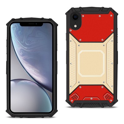 Reiko Apple iPhone XR Metallic Front Cover Case in Red & Gold