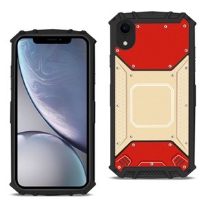 Reiko Apple iPhone XR Metallic Front Cover Case in Red & Gold - 1 of 4