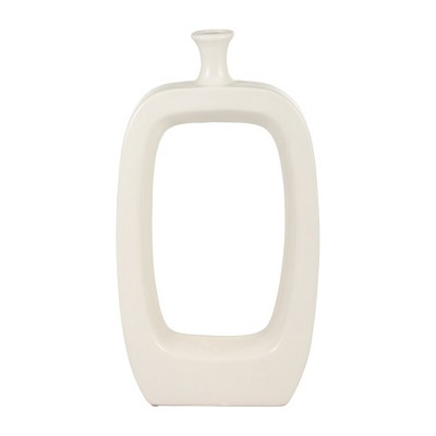 Sagebrook Home Ceramic Vase Creative Contemporary Cut-Out Vase for Decorative Home Table Decor