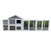 Wooden Chicken Coop with Run and Nesting Box,111'' Large Outdoor Hen House Rabbit Hutch with Sliding Door for Backyard- LAOTIES - 2 of 4