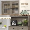 71" Tall Farmhouse Pantry Cabinet with Doors, Shelves & Drawer – Kitchen Hutch with Microwave Stand, Wooden Storage Cupboard, White - 3 of 4