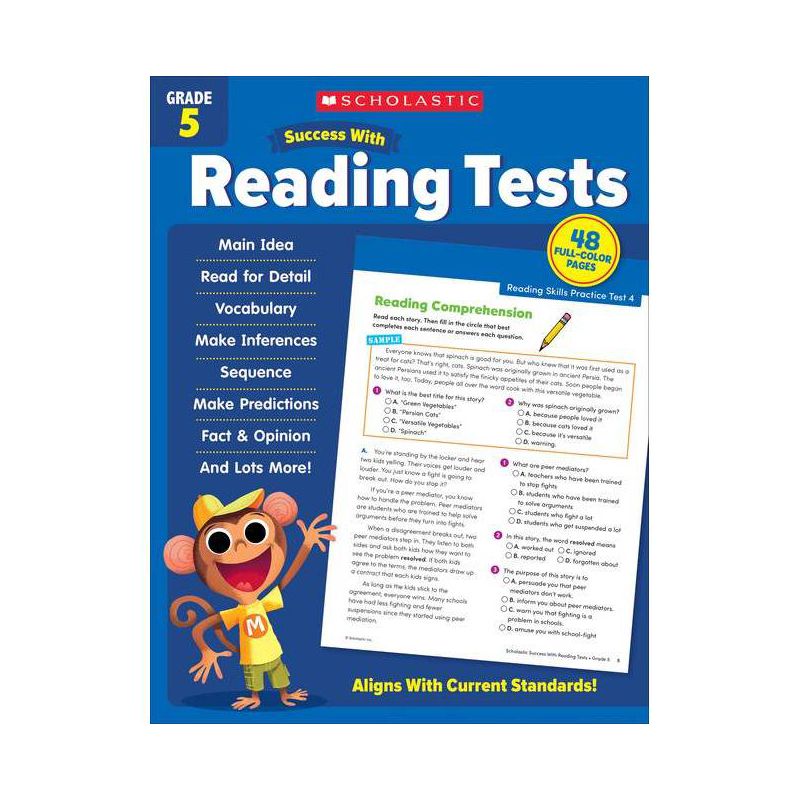 Scholastic Success with Reading Tests Grade 5 Workbook - by  Scholastic Teaching Resources (Paperback), 1 of 2