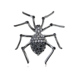 Anna-Kaci Women's Crystal Spider Brooch Pin with Blue Gemstone Accents - 1 of 4