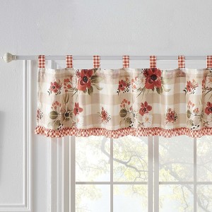 Wheatly Farmhouse Gingham Tab Top Valance 84" x 19" by Greenland Home Fashion - 1 of 4