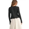 Women's Twist Ruched Detail Long Sleeve Top - MIOU MUSE - 3 of 4