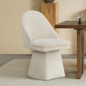 Spruce&Spring Upholstered Swivel Armless Dining Chair Double-layered Cushions - 1 of 4