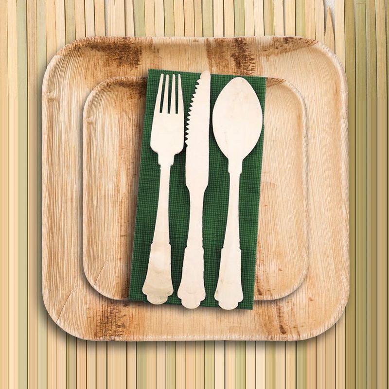 Smarty Had A Party Silhouette Birch Wood Eco Friendly Disposable Dinner Knives (600 Knives), 3 of 5