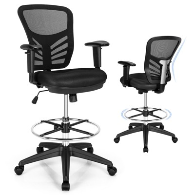 Tangkula Ergonomic Office Chair w/Retractable Footrest High Back Reclining Executive Chair w/Adjustable Headrest