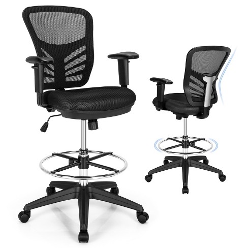 Office Factor Black Mesh High Back Executive Office Chair, Adjustable