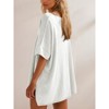Imily Bela Womens Oversized Casual Summer Crew Neck Loose Dropped Short Sleeve Side Slit Hem Tunic Blouse Light - 4 of 4
