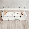 Pet Playpen with Floor, Dog Kennel, Small Animal Pen, Pet Fence Cages Indoor, DIY Plastic Enclosure for Hamsters, Rabbits, 56.3 x 28.7 x 18.1 Inches - 4 of 4
