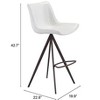 Zuo Aki Barstool (Set of 2) White & Walnut - 3 of 4