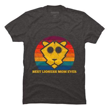 Men's Design By Humans Best Lioness Mom Ever Retro Stripes By Yernar T-Shirt