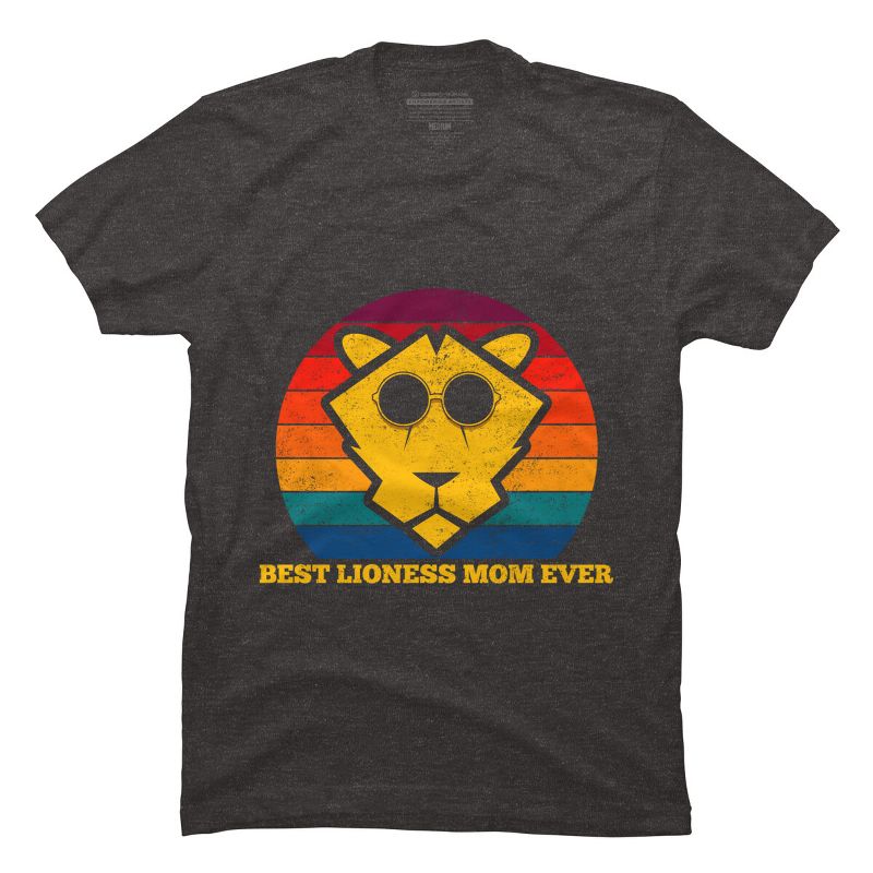 Men's Design By Humans Best Lioness Mom Ever Retro Stripes By Yernar T-Shirt, 1 of 3