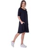 24seven Comfort Apparel Soft Flare T Shirt Dress with Pocket Detail - image 2 of 4