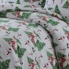 Snowman Cotton Flannel Printed 3pc Oversized Duvet Set - Tribeca Living - 2 of 3