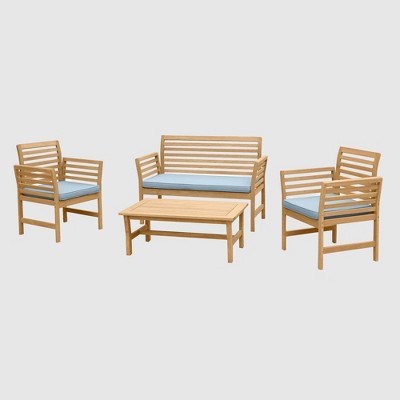 Yuri 4pc Seating Set - Blue - RST Brands