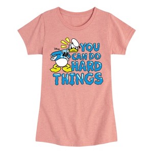Girls' - Disney - Donald Duck You Can Do Hard Things Fitted Short Sleeve Graphic T-Shirt - 1 of 4