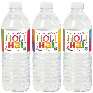 Big Dot of Happiness Holi Hai - Festival of Colors Party Water Bottle Sticker Labels - Set of 20 - 1 of 4
