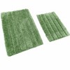 Home Mart Goods 2 Piece Set Hunter Green Soft Plush Thick Ivory Solid Striped Bathroom Mat - 2 of 4