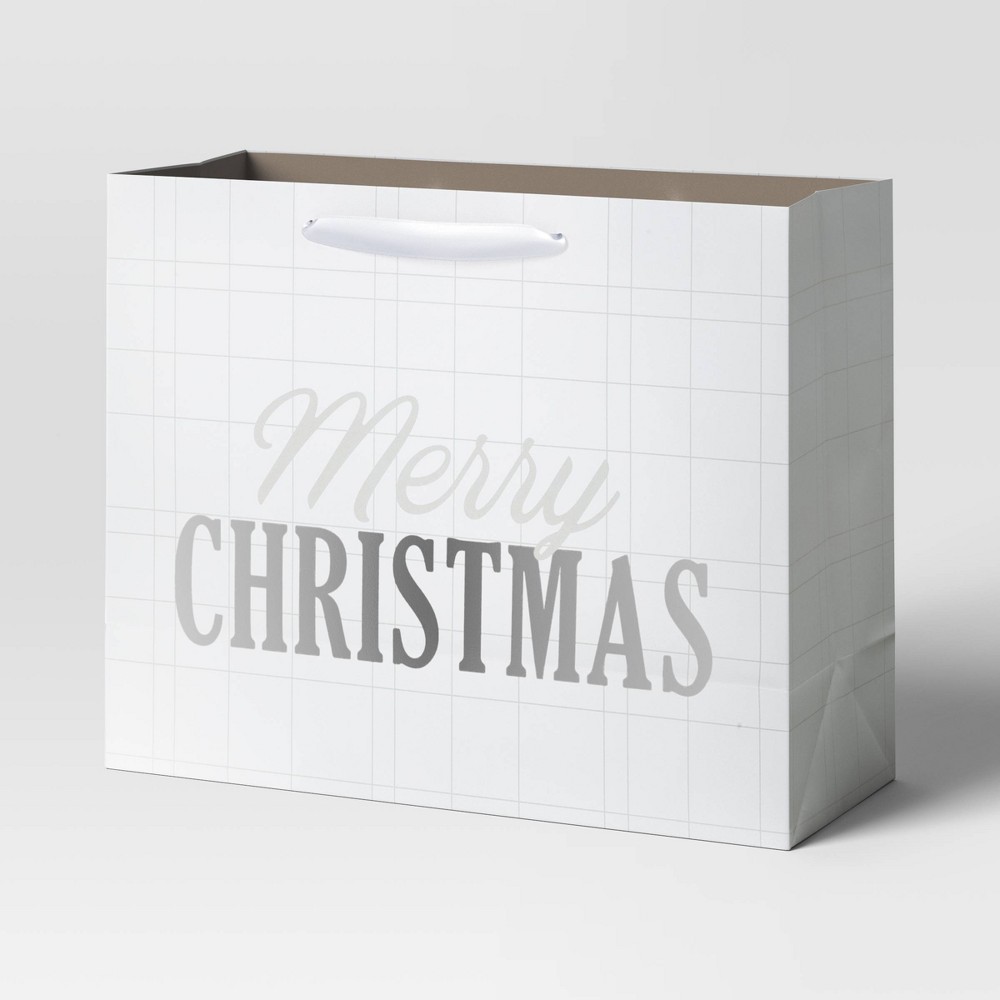 Case of Large Vogue 'Merry Christmas' Gift Bag White/Silver - Wondershop™