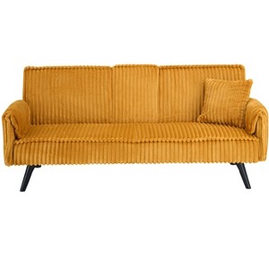 Kumasinova Straight-Line Corduroy Sofa,3-Seater Adjustable Backrest Sofa with Retractable Cup Holders,Modern Sofa Couch for Living Room,Bedroom - 1 of 4