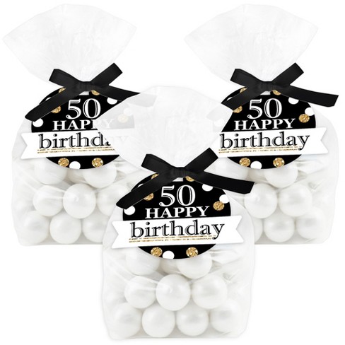 Big Dot Of Happiness Adult 50th Birthday - Gold - Birthday Party Clear  Goodie Favor Bags - Treat Bags With Tags - Set Of 12 : Target