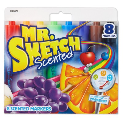 Mr. Sketch Scented Markers, Chisel Tip, Assorted Colors, Pack of 8
