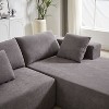 NicBex Couches for Living Room 108" Upholstered Modular L Shape Sectional Sofa Couch Chenille Set Free Combination With 6 Pillows for Bedroom, Grey - 3 of 4