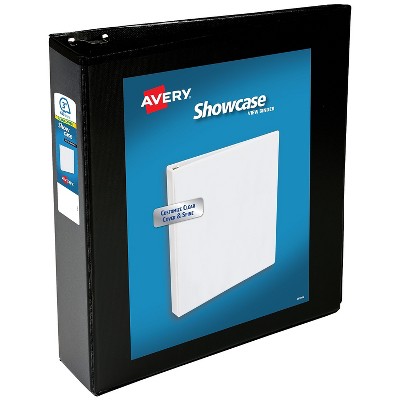 Avery Showcase 3" 3-Ring View Binders Slant Ring Black (19750)