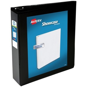 Avery Showcase 3" 3-Ring View Binders Slant Ring Black (19750) - 1 of 4
