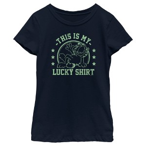 Girl's Garfield St. Patrick's Day This is my Lucky Shirt T-Shirt - 1 of 4