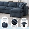 Whisen Modular Sectional Sofa Bed, 6-seat Chenille Cloud Couch Set with Ottoman, Free Combination - 3 of 4