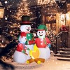 Outsunny 5 FT Christmas Inflatables Snowman Family Roasting Marshmallows around Campfire, Xmas Blow Up Yard Decorations with Built-in LED Lights - 2 of 4
