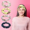 Unique Bargains 4 Pcs Head Wrap for Women's Headbands Elastic Turban Rose Flower Style Knotted Headbands - 3 of 4