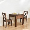 3-Piece Solid Wood Drop Leaf Dining Table Set with 2 X-back Chairs, Space-Saving Design for Small Dining Rooms and Apartments - 2 of 4