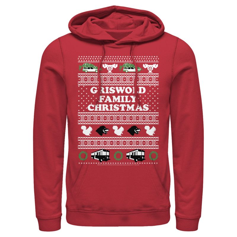Men's National Lampoon's Christmas Vacation Griswold Family Christmas Ugly Sweater Pull Over Hoodie, 1 of 5