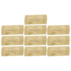Unique Bargains Chair Sashes Bow Stretch Chair Cover Band with Buckle Slider 13.78"x5.91" Champagne 10 Pcs - 1 of 4