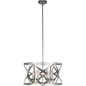 Chloe Lighting Alina Farmhouse 5 Light Distressed Antique Silver Finish Ceiling Pendant 21" Wide - 1 of 4
