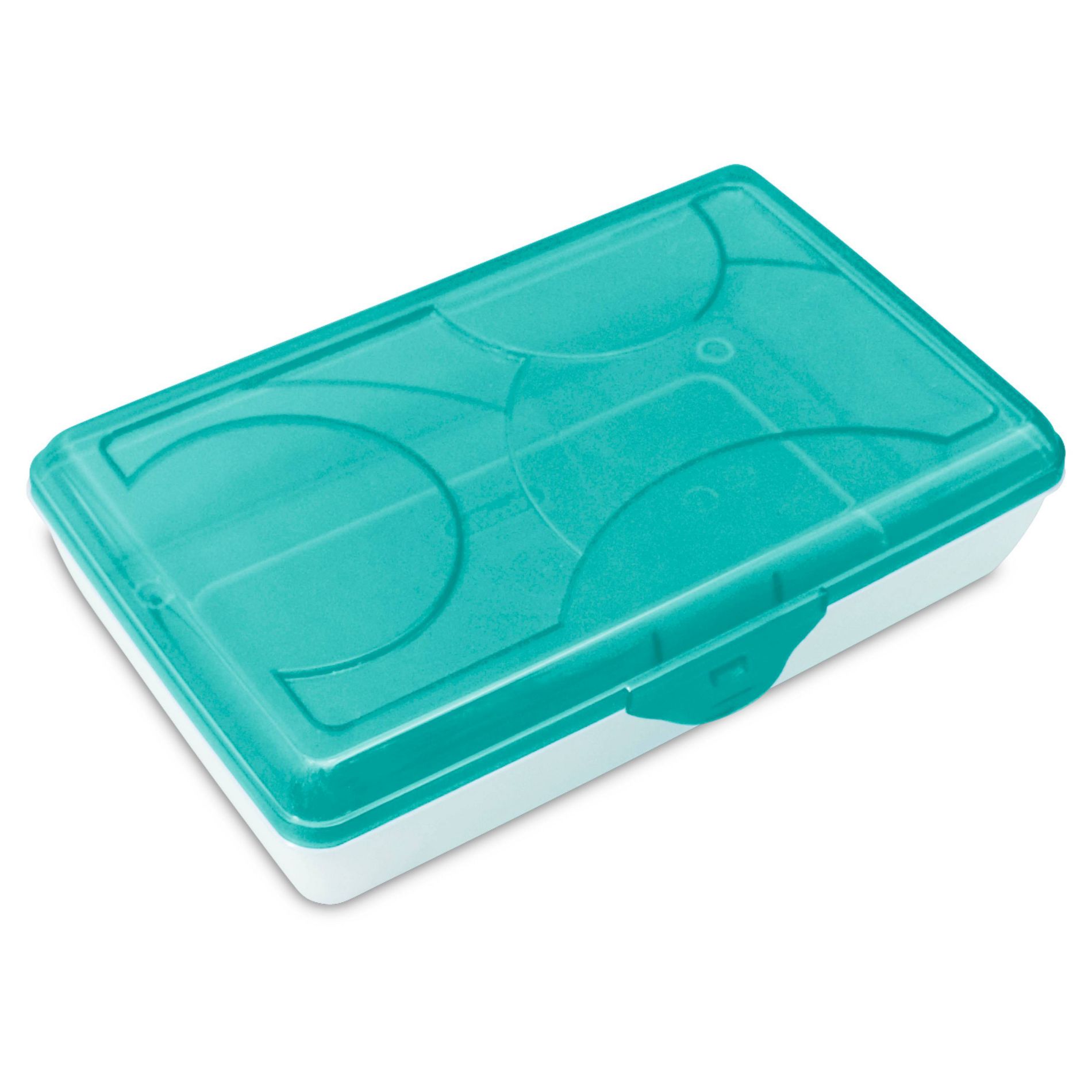 Sterilite School Supply Pencil Box - Blue: Plastic Desk Organizer, Molokai Blue Tint, Back to School, 11.5" x 7.625" x 2.875"