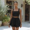 Knit & Lounge Women’s Layered Ruffle Hem Shorts High Rise Elastic Waist Drawstring Lightweight Flowy Summer Bottoms - 2 of 4