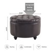 Ottoman with Storage,Foot Rest Round Bag Floor Chair for Bedroom or Entryway in Dark Brown - 2 of 4