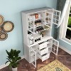 Hitow Wooden Pantry Cabinet with 3 Drawers, 13 Shelves and Cup and Bottle Holders Food Storage Cabinet - 3 of 4