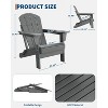 homfan Folding Adirondack Chair, HDPE Outdoor All-Weather Fire Pit Chairs, Outdoor Wooden Lounge Chair, Modern Lounger Adirondack Chairs - 2 of 4