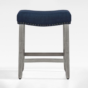 WestinTrends 24" Upholstered Saddle Seat Counter Stool (Set of 2) - 1 of 4