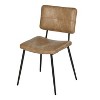 Homy Casa Faux Leather Dining Chairs with Padded Seat & Black Metal Legs, Set of 2, Cognac - 2 of 4