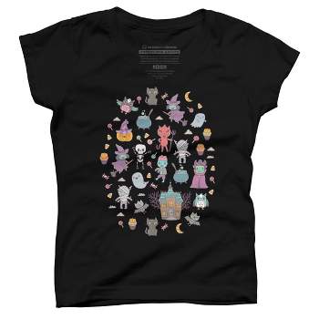 Girl's Design By Humans Cute Halloween By kostolom3000 T-Shirt