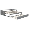 Sapphtopaz Wooden Twin Size Daybed Bed Frame with Trundle Bed Extendable Platform Bed Frame Sofa Bed for Bedroom,No Box Spring Needed - 4 of 4