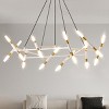 BAOURE 41in Golden Modern Chandelier Light Fixture with Frosted Tubes, Adjustable Height Pendant Light for Dining Room Living Room Kitchen Island - 2 of 4