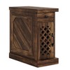 Resenkos Nightstand, Night Stand,Rustic Side Table, End Table Nightstand with Storage Drawer,Brown - 2 of 4